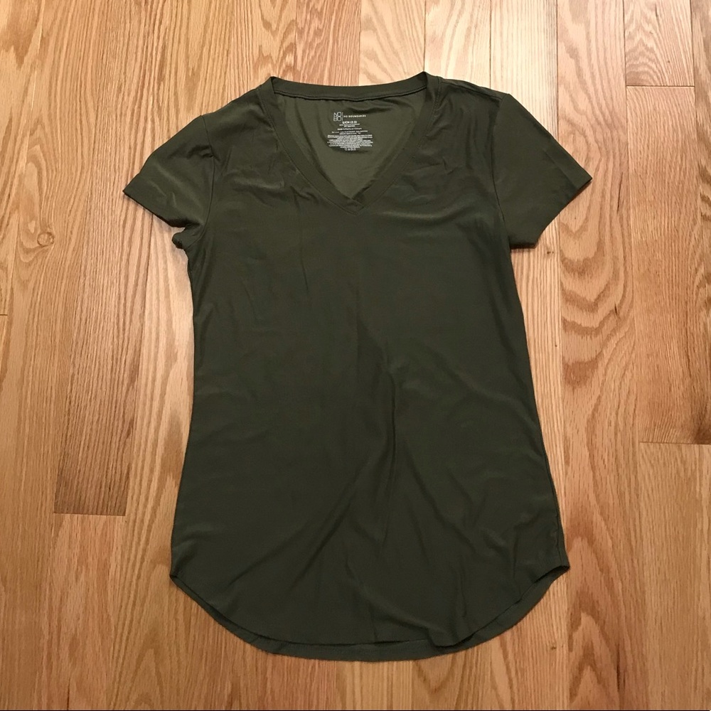 Slinky olive green v-neck